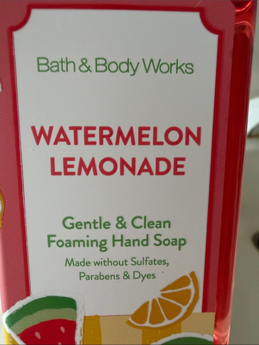 Bath & Body Works Watermelon Lemonade Foaming Hand Soap - Red/Pink/Yellow - Picture 3 of 3